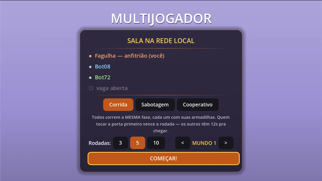 Lobby do multijogador do Cilada!